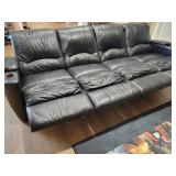 Black Leather Reclining Sofa