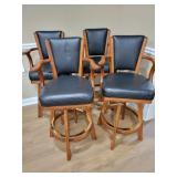 Mikhail Darafeev Game Black Leather Bar Stools