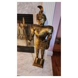 Tin Metal Suit of Armor Medieval Knight Statute Large 39" Tall