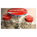 Coca-Cola Table, Stools, and Diner Set