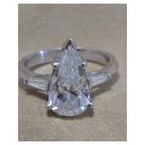 2 1/2 Carat Pear Shaped Diamond Ring Set in Platinum