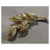 Van Cleef & Arpels 18K Gold and Diamon Brooch circa 1965