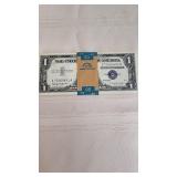 Mint State Stack of 50 Sequential Numbered Silver Certificates Currency