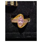 14K Gold and Pink Ice Ring