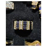 14K Gold Diamond and Saphire Ring