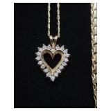 10K Gold and Diamond Heart Pendant