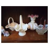 Fenton Glass Vases- Baskets and Sweater Cats