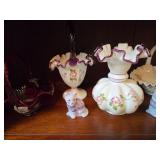 Fenton Glass Vases- Baskets and Sweater Cats