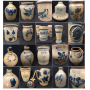 HUGE COLLECTION OF SALTGLAZED STONEWARE CROCKS, JARS, JUGS, MUGS and more! 