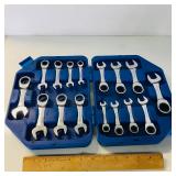 Cornwell Tools 8 pc 72 Tooth Ratcheting Stubby SAE Combination Wrench Set (Model CRW-8SS)