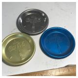 Awesome Vintage Lot of Coca-Cola Advertisement Ashtrays - 3 Gold, 3 Blue & 4 Silver