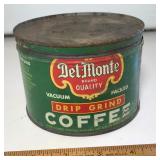 Early Del-Monte Drip Grind Coffee Advertisement Tin