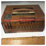 Early “Bayuk Phillies 5¢ Cigars” Advertisement Tin with Hinged LId