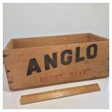 Early Wooden Anglo Roast Beef Wooden Advertisement Crate
