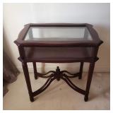 Wood Display Case End Table - Measures approximately 26” x 24” x 16”
