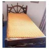 Vintage Wood Nautical Themed Twin Size Trundle Bed