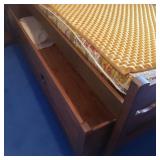 Vintage Wood Nautical Themed Twin Size Trundle Bed - Showing Storage Draw