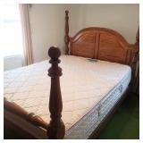 Wood Queen Size Bed Frame - Mattress not for sale but you can take if you’d like.