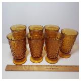 Vintage Amber Indiana Glass Set of 7