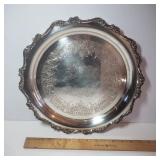 Vintage Wilcox American Rose Silverplate Tray