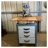 Wards POWR-KRAFT 10” Radial Arm Saw on 4-Drawer Rolling Stand