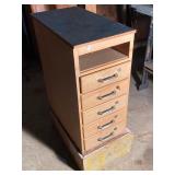 Locking Wooden 5 Drawer Shop Cabinet