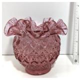 Beautiful Rose Fenton Ruffled Edge Dish
