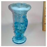 Blue Fenton Vase with Hand