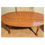 Vintage Oak Oval Coffee Table - Will not ship or transport. Measures approximately 41” x 23”.