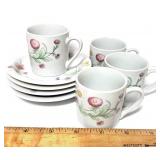 Set of 4 Cordon Bleu Demi-tasse with Saucers