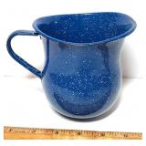 Vintage Blue Graniteware Pitcher