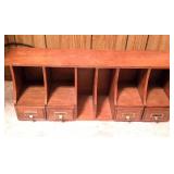 Vintage Wood Desk Cubby - Will not ship or transport. Measures approximately 30” x 10” x 8”. 