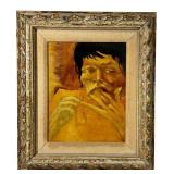 Mid-Century Outsider O/C signed Glin 