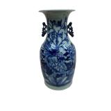 Large 16.5 Antique Chinese Blue And White Floor Vase As Found
