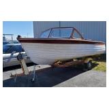 1959 17ft Wooden Sea Lance Outboard Speedboat by Thompson Bros MFG