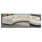 Calcutta Three Piece Cream Curved Sectional by Lazar Furniture