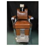 Vintage Emil J. Paidar Leather Barber Chair