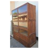 Antique Double Tiger Oak Barrister/Lawyers Bookcase