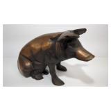 1950's Copper Cast Iron Chicago Stockyards Pig Bank