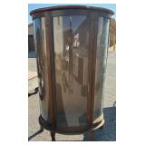 Curved Glass Antique Curio Cabinet