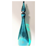 Blenko Teal Blue Genie Bottle 