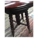 antique ball and claw piano stool 