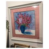 original watercolor with beadwork 