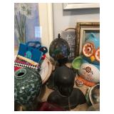 Bronze bust, art, pottery 