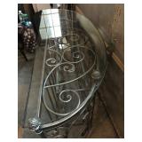 fabulous iron and glass wine rack/tv console foyer table 