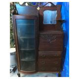 fabulous Swan neck Secretary china cabinet all original 