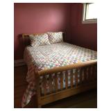 Queen size oak bed 