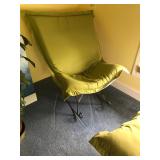 Chartreuse rocker and footstool