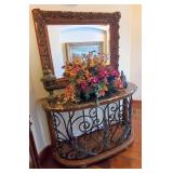 Marble Top Console & Bevel Mirror