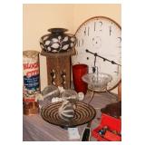 Oak Plant stand Peru pottery